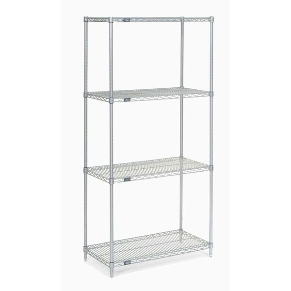Nexel Poly-Z-Brite 5 Tier Wire Shelving Starter Unit, 36W x 18D x 63H 18366Z5 - main